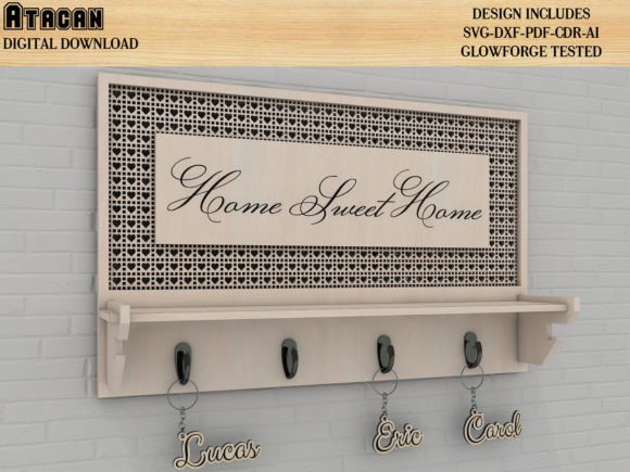 Laser Cut Files for Glowforge Projects: 25 Best Picks 22 Rattan Cane Key Holder Keychain Hanger Graphics 41643294 2 580x435 1