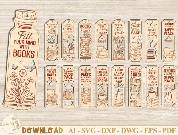 Laser Cut Wood Bookmarks Ideas: 24 Stunning Designs 15 Reading Bookmark Laser Cut SVG Bundle Laser Cutting 151196241 1 1 580x441 1