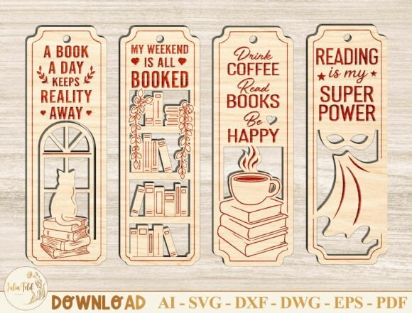 Laser Cut Wood Bookmarks Ideas: 24 Stunning Designs 17 Reading Bookmark Laser Cut SVG Bundle Laser Cutting 151196241 3 580x441 1