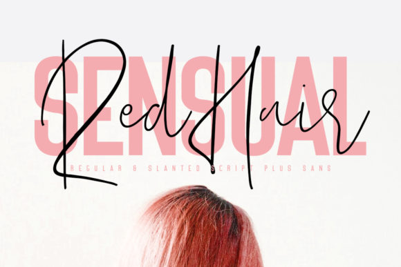 Script Fonts for Logo Design: 36 Elegant Picks That Feel Premium 43 Red Hair Sensual Duo Fonts 7087861 1 1 580x387 1
