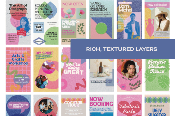 25 Instagram Story Templates: Gorgeous Designs You’ll Love 21 Riso Texture Instagram Story Templates Graphics 113684682 3 580x387 1