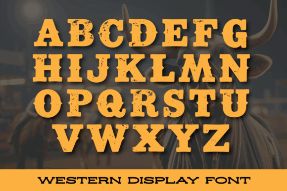18 Best Slab Serif Display Fonts for Bold Headlines 37 Bold Western display font showcasing uppercase letters.