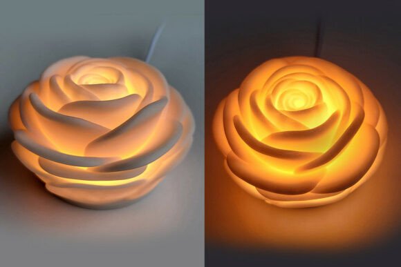 11 Most Profitable 3D Printing Models That Actually Sell 80 Rosa Flower LED Night Light 3D Print 3D Printing 141865903 1 1 580x387 1