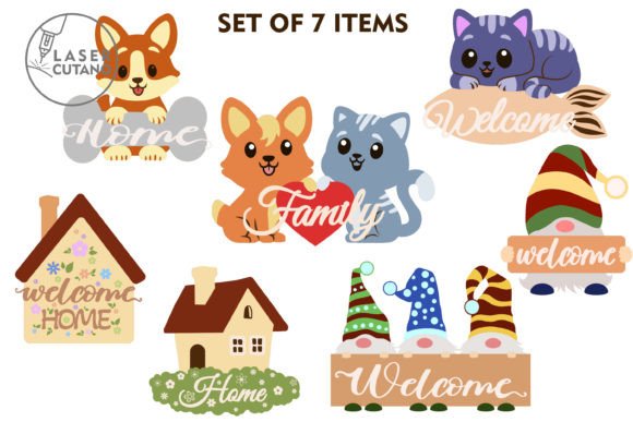 Wood Laser Cut Ideas: 45 Creative Projects Worth Making 20 SIGN HOME Bundle Laser Cut Wood Graphics 34055223 6 580x387 1