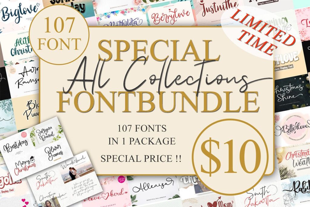 12 Best Display Font Bundles for YouTube Thumbnails 12 SPECIAL ALL COLLECTIONS FONTBUNDLE