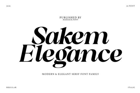 Vintage Display Fonts for Branding: 13 Stunning Retro Picks 33 Sakem Elegance Fonts 142064818 1 1 580x387 2