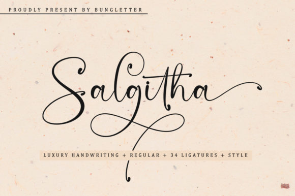 33 Best Feminine Script Fonts for Elegant Branding & Wedding Design 26 Salgitha Fonts 29064792 1 1 580x386 1