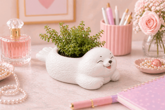 11 Most Profitable 3D Printing Models That Actually Sell 34 Seal Planter STL Cute Animal Plant Pot 3d printings 147532125 580x387 1