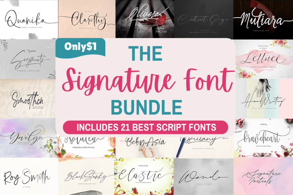 13 Best Font Bundles for Logos and Branding 9 Signature Font Bundle 1