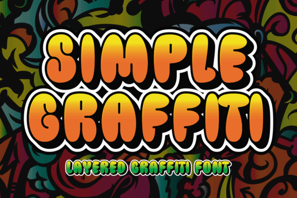 Graffiti Fonts for Logos: 10 Bold, Readable Picks 11 Colorful graffiti font displaying the text 'Simple Graffiti' with a layered design.