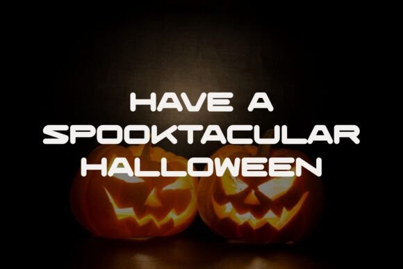 Halloween Fonts: 44 Best Picks for Cards, Signs & Cricut 38 Two carved pumpkins with a spooky message for Halloween.