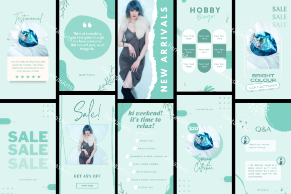 25 Instagram Story Templates: Gorgeous Designs You’ll Love 45 Sky Blue Instagram Story Canva Template Graphics 16294251 1 1 580x387 1