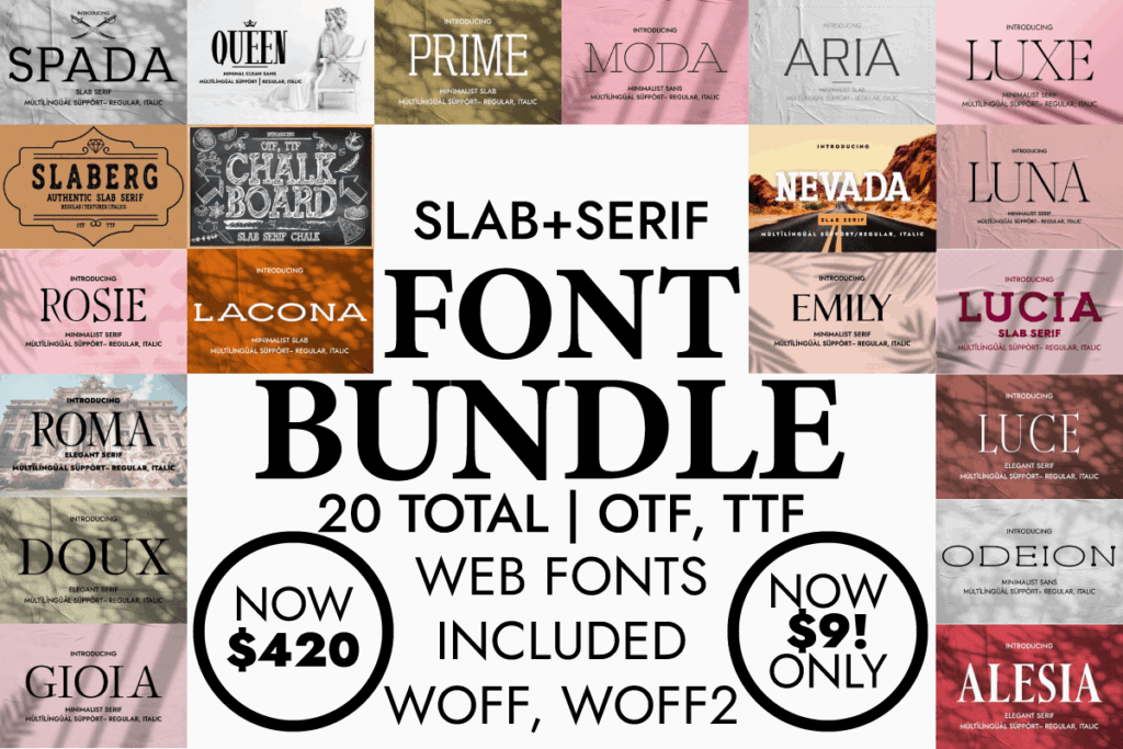 15 Best Slab Serif Fonts Bundle for T-Shirt Design 6 Slab Serif Font Bundle Bundles 35359942 1