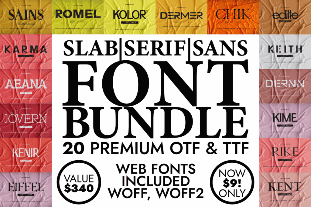 15 Best Slab Serif Fonts Bundle for T-Shirt Design 11 Slab Serif Serif Sans Serif Font Bundle Bundles 39049308 1