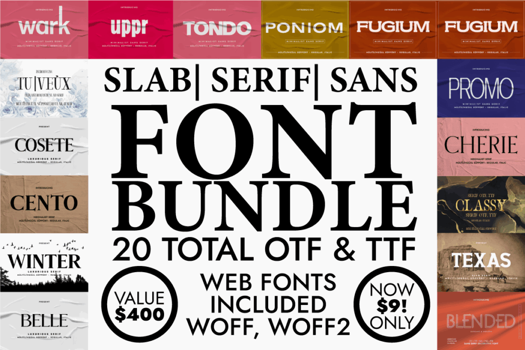 15 Best Slab Serif Fonts Bundle for T-Shirt Design 8 Slab Serif Serif Sans serif Font Bundle Bundles 36808425 1
