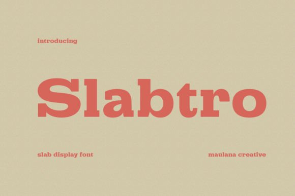 Fonts Similar to Clarendon: 15 Powerful Alternatives 19 The word 'Slabtro' displayed in a bold slab serif font on a beige background.