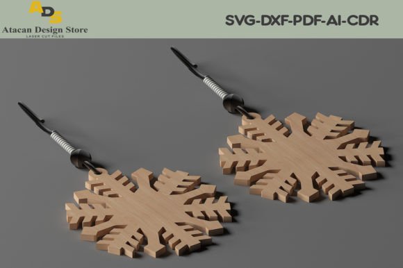 Laser Cut Files for Glowforge Projects: 25 Best Picks 35 Snowflake Earrings Jewelry Set Glowforge Graphics 44664251 2 580x386 1