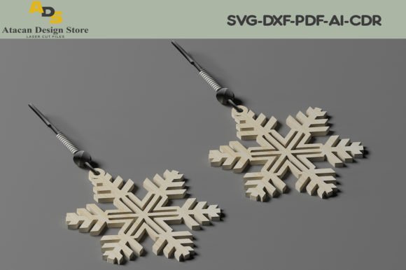 Laser Cut Files for Glowforge Projects: 25 Best Picks 36 Snowflake Earrings Jewelry Set Glowforge Graphics 44664251 3 580x386 1