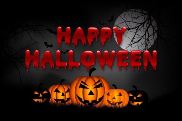 Spooky Color Fonts: 13 Best Halloween Picks for 2026 2 Spooky Halloween graphic with dripping text and carved pumpkins.