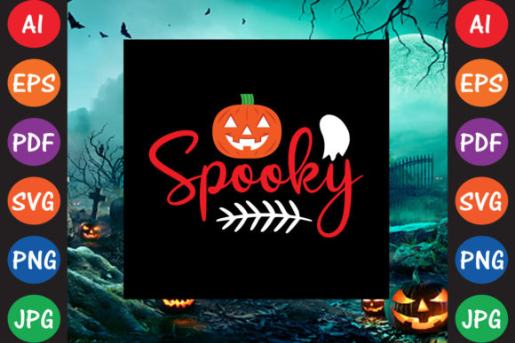 Halloween Fonts: 44 Best Picks for Cards, Signs & Cricut 22 Spooky Halloween design featuring a pumpkin and ghost with a dark background.