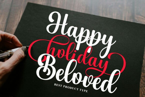 Halloween Fonts: 44 Best Picks for Cards, Signs & Cricut 11 Handwritten holiday greeting with elegant script on black background.