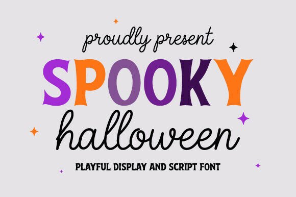 34 Best Halloween Fonts for Cricut Projects to Sell 2 Playful Halloween font showcasing the word 'Spooky' in vibrant colors.