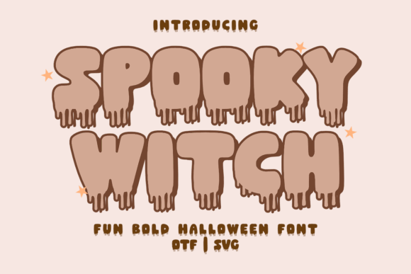 Halloween Fonts: 44 Best Picks for Cards, Signs & Cricut 50 Spooky Witch Halloween font design with dripping letters and stars.
