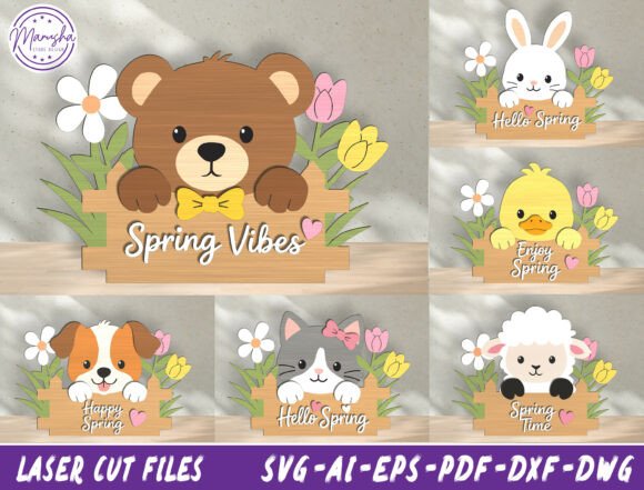Wood Laser Cut Ideas: 45 Creative Projects Worth Making 24 Spring Animal Sign Laser Cut SVG Bundle Laser Cutting 151475702 1 1 580x441 1