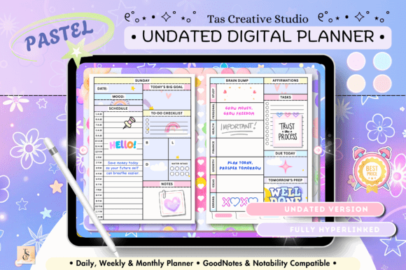 10 Best Hyperlinked Digital Planner Templates 14 Starlight Digital Planner Graphics 129341459 1 1 580x386 1