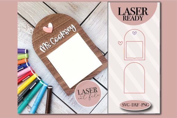 Laser Cut Teacher Appreciation Gifts: 45 Personalized Ideas 6 Personalized laser cut sticky note holder with name and blank area for notes.