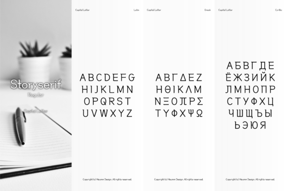 Fonts Similar to Clarendon: 15 Powerful Alternatives 23 Stylized letters of the Story Serif font displayed on a blurred background.