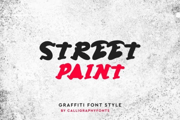 Graffiti Fonts for Logos: 10 Bold, Readable Picks 9 The text 'STREET PAINT' in a bold graffiti font style with a textured background.