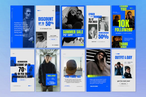 15 Minimalist Instagram Story Templates: Beautiful Kits 34 Streetwear Instagram Social Media Vol12 Graphics 72370072 3 580x387 1