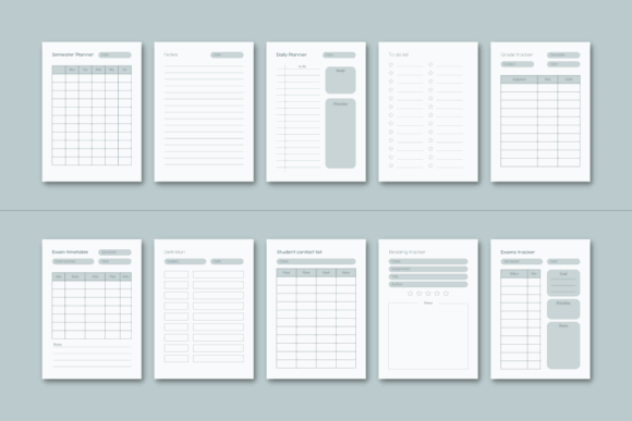12 Best Digital Academic Planner Templates for Students 23 Various digital planner templates including semester planner, daily planner, and exam tracker.