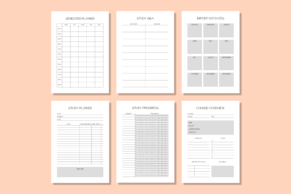12 Best Digital Academic Planner Templates for Students 30 Various digital academic planner templates including semester planner, study goals, and important dates sections.