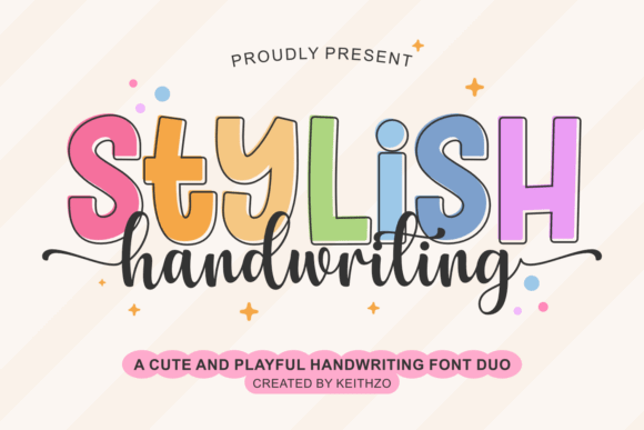 16 Soft Aesthetic Fonts: Beautiful Picks for Feminine Designs 24 Colorful text displaying 'Stylish Handwriting' in playful font styles.