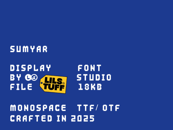 15 Best Monospace Fonts for Coding, Branding and Web Design 28 Sumyar Monospace font sample on a blue background.