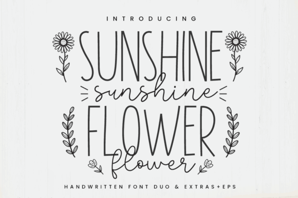 Handwritten Fonts for Vinyl Sticker Labels: 26 Best Cricut Picks 20 Sunshine Flower Fonts 31037476 1 1 580x386 1
