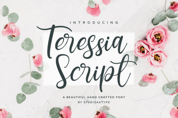 Calligraphy Fonts: 10 Stunning Picks for Elegant Designs 14 Teressia Script by StudioAKTYPE 580x386 1