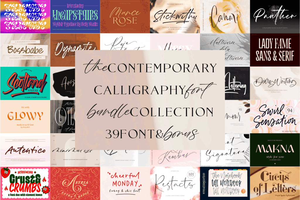 12 Best Handwritten Font Bundles for Wedding Invitations 13 The Contemporary Calligraphy Font Bundle Bundles 102044143 1 1