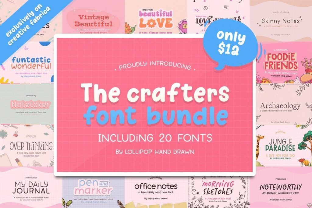 16 Best Serif Fonts Bundle for Packaging and Label Design 16 The Crafters Font Bundle Vol 01 Bundles 40570684 1