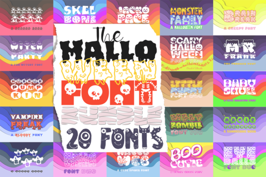 Halloween Fonts: 44 Best Picks for Cards, Signs & Cricut 7 The Halloween Font Bundle Bundles 16096564 1 1