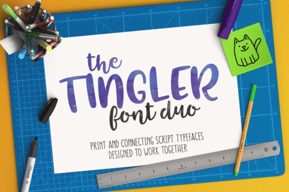 Handwritten Fonts for Vinyl Sticker Labels: 26 Best Cricut Picks 2 Tingler Duo Fonts 35217033 1 1 580x386 1