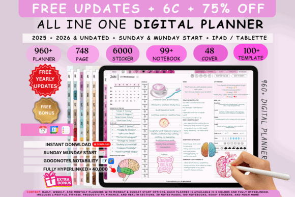 12 Best All-in-One Digital Planner Templates You’ll Love 4 Ultimate Digital Planner 20252026 amp Und Graphics 121103425 580x387 1