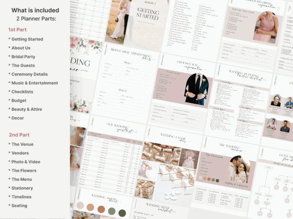 Wedding Budget Template: 16 Smart Picks for Easy Planning 27 Ultimate Wedding Planner Canva Graphics 127385899 2 580x435 1