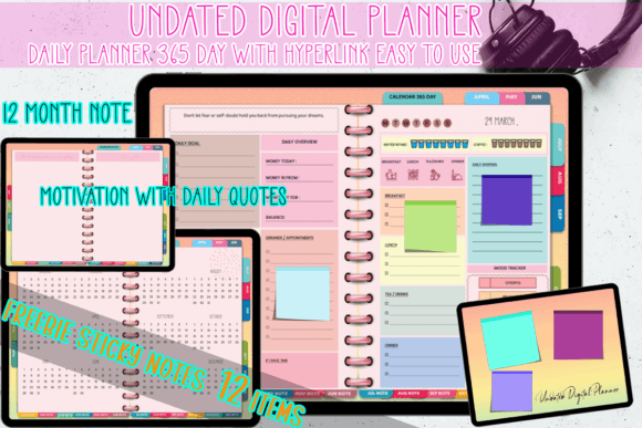 15 Undated Digital Planner: Brilliant Templates You’ll Love 22 Undated Digital Planner 365 daily planne Graphics 55887572 580x387 1