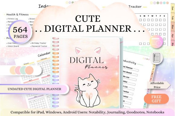 12 Best All-in-One Digital Planner Templates You’ll Love 16 Undated Digital Planner Graphics 92992446 1 1 580x386 1 1
