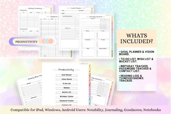 12 Best All-in-One Digital Planner Templates You’ll Love 17 Undated Digital Planner Graphics 92992446 6 580x386 1