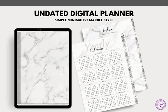 15 Undated Digital Planner: Brilliant Templates You’ll Love 25 Undated Digital Planner Portrait PDF Graphics 68147376 2 580x386 1
