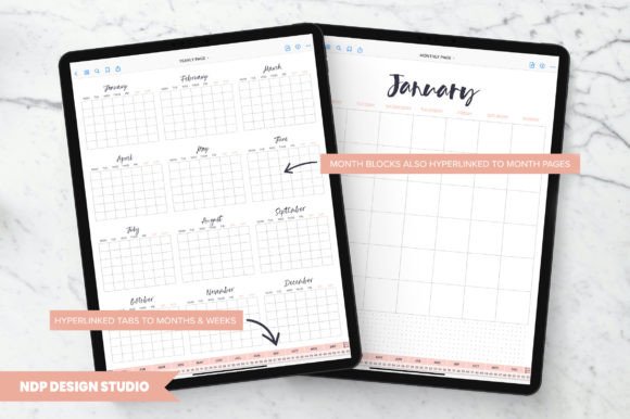 10 Minimalist Digital Planner Templates: Stunning Picks 13 Undated Reusable Digital Planner Graphics 45494041 2 580x386 1